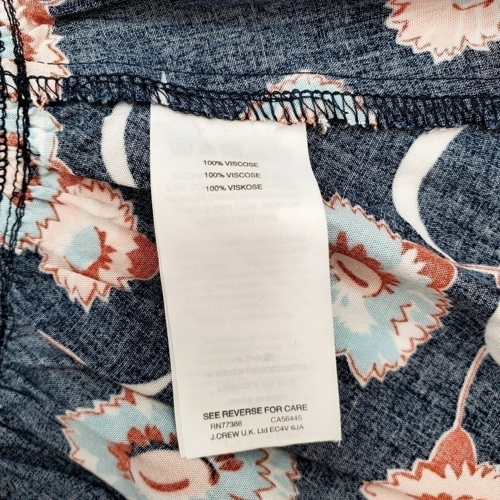 J. Crew Navy Floral Faux Wrap Mini Dress